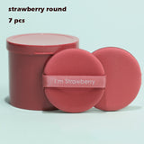 7PCS Strawberry Cosmetic Puff Set Double Side Women Soft Makeup Sponge Beauty Make Up Powder Tools