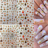 Angel Flower Pattern Nail Stickers Cupid Self-Adhesive Transfer Decals Slider 3D DIY Tips Nail Art Decorations Manicure Wrap