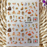 Angel Flower Pattern Nail Stickers Cupid Self-Adhesive Transfer Decals Slider 3D DIY Tips Nail Art Decorations Manicure Wrap