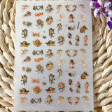 Angel Flower Pattern Nail Stickers Cupid Self-Adhesive Transfer Decals Slider 3D DIY Tips Nail Art Decorations Manicure Wrap