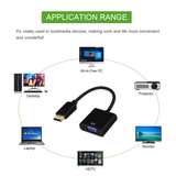 Display Port DP to VGA Adapter Cable Male to Female Converter for PC Computer Laptop HDTV Monitor Projector