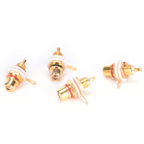 Female Jack 10pcs Plated Rca Connector Gold Panel Mount Chassis Audio Socket Plug Bulkhead White Cycle With Nut Solder Cup