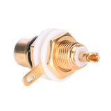 Female Jack 10pcs Plated Rca Connector Gold Panel Mount Chassis Audio Socket Plug Bulkhead White Cycle With Nut Solder Cup