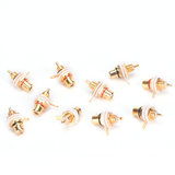 Female Jack 10pcs Plated Rca Connector Gold Panel Mount Chassis Audio Socket Plug Bulkhead White Cycle With Nut Solder Cup