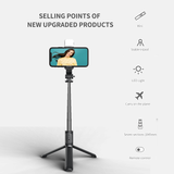 New 4 In 1 Wireless Bluetooth Selfie Stick Extendable Monopods With Foldable Tripod LED Fill Light For Xiaomi Huawei Samsung