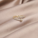 14K Real Gold Plating AAA Zircon Simple Geometric Ring Elegant Women's Daily Work Opening Adjustable Ring