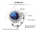 Oval Sapphire Rings for Women Trendy Silver 925 Fine Jewelry with Gemstones Flower shaped Female Engagement Ring Gifts