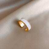 3pcs/set Bohemian White Enamel Round Metal Ring Sets Geometric Twist Open Adjustable Rings Sets for Women Girl Wedding Jewelry