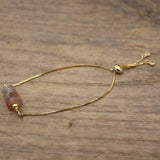Faceted Natural Gems Gold Chains Adjustable Bracelets Lapis Amethysts Labradorite Apatite Crystal Single Bracelet Jewelry