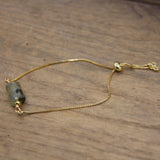 Faceted Natural Gems Gold Chains Adjustable Bracelets Lapis Amethysts Labradorite Apatite Crystal Single Bracelet Jewelry