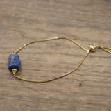 Faceted Natural Gems Gold Chains Adjustable Bracelets Lapis Amethysts Labradorite Apatite Crystal Single Bracelet Jewelry