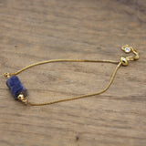 Faceted Natural Gems Gold Chains Adjustable Bracelets Lapis Amethysts Labradorite Apatite Crystal Single Bracelet Jewelry