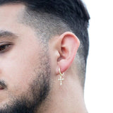 Stylish Arrow Cross-shape Drop Earrings for Women/Men Dazzling Crystal Zirconia Hiphop Party Female/Male Fashion Earrings