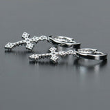Stylish Arrow Cross-shape Drop Earrings for Women/Men Dazzling Crystal Zirconia Hiphop Party Female/Male Fashion Earrings