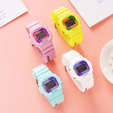 Multifunction Electronic Sport Woman Watch Waterproof Silicone Student Wristwatches Big Dial Clock 