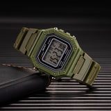 Fashion Men Digital Wristwatches Sport Army Green Mens Watches Luxury Led Electronic Clock Waterproof Square Dial