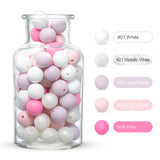 50pc/lot Silicone Loose Baby Bead 12mm DIY Chewable Colorful Teething Pacifier Chain Bracelet BPA Free Silicone Beads