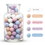 50pc/lot Silicone Loose Baby Bead 12mm DIY Chewable Colorful Teething Pacifier Chain Bracelet BPA Free Silicone Beads