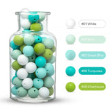 50pc/lot Silicone Loose Baby Bead 12mm DIY Chewable Colorful Teething Pacifier Chain Bracelet BPA Free Silicone Beads