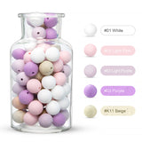 50pc/lot Silicone Loose Baby Bead 12mm DIY Chewable Colorful Teething Pacifier Chain Bracelet BPA Free Silicone Beads