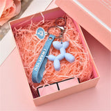 New Fashion Stereo Cute Balloon Dog Keychain Key ring Creative Cartoon Mobile Phone Bag Car Pendant Fun Keychain