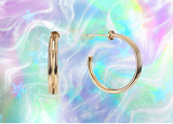 Simple Metal Hoop Earrings for Women Party Gifts Trendy Gold Plated Big Double C Shape Earrings Fashion Accessories