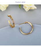 Simple Metal Hoop Earrings for Women Party Gifts Trendy Gold Plated Big Double C Shape Earrings Fashion Accessories
