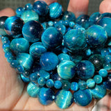 Natural Stone Beads Tiger Eye Lava Amazonite Turquoises Agates Jaspers Beads For Jewelry Making DIY Bracelet Necklace