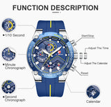New Watches Mens Luxury Brand Big Dial Watch Men Waterproof Quartz Wristwatch Sports Chronograph Clock
