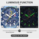 New Watches Mens Luxury Brand Big Dial Watch Men Waterproof Quartz Wristwatch Sports Chronograph Clock