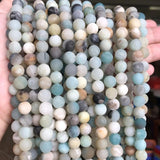 Natural Stone Matte Amazonite Round Beads for Jewelry Making  Gem Loose Beads Diy Bracelet Necklace  4/6/8/10mm