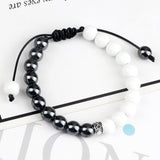 Trendy White Men Beads Bracelet Handmade Natural Tiger Eye Lava Stone Onyx Strand Adjustable Bracelets Women Yoga Energy Jewelry
