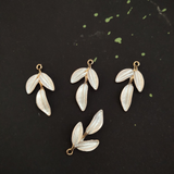 10pcs KC Gold Plated Leaves Pendant Enamel Leaf Charms Metal Alloy Accessories For DIY Jewelry Making