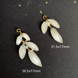10pcs KC Gold Plated Leaves Pendant Enamel Leaf Charms Metal Alloy Accessories For DIY Jewelry Making