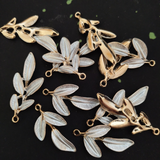 10pcs KC Gold Plated Leaves Pendant Enamel Leaf Charms Metal Alloy Accessories For DIY Jewelry Making