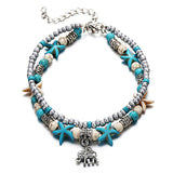 Bohemia Anklets For Women Shell Starfish Turtle Tree of Life Elephant Sandals Shoes Barefoot Beach Ankle Bracelet Foot Jewelry