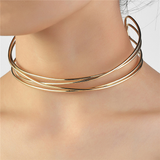 Punk Gold Silver Color Choker Necklace for Women Geometric Metal Collar Choker Fashion Statement Necklace