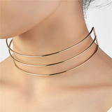 Punk Gold Silver Color Choker Necklace for Women Geometric Metal Collar Choker Fashion Statement Necklace