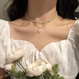 New Beads Neck Chain  Pearl Choker Necklace Gold Color Goth Chocker Jewelry On The Neck Pendant Collar For Women