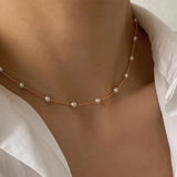 New Beads Neck Chain  Pearl Choker Necklace Gold Color Goth Chocker Jewelry On The Neck Pendant Collar For Women