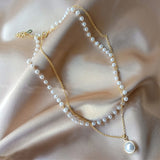 New Beads Neck Chain  Pearl Choker Necklace Gold Color Goth Chocker Jewelry On The Neck Pendant Collar For Women