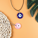 Antique 25MM 30MM 35MM Deep Sea Blue Evil Eye Pendant Necklace Turkish Blue Eye Choker Glass Eye Leather Rope Chain Jewelry Gift