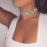 Fashion European Style Women Bundle Neck Element Necklace Jewelry Punk Hip Hop Choker Inlay Rhinestone Collar Gift