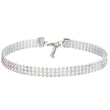 Fashion European Style Women Bundle Neck Element Necklace Jewelry Punk Hip Hop Choker Inlay Rhinestone Collar Gift