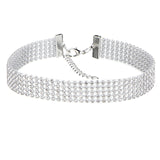 Fashion European Style Women Bundle Neck Element Necklace Jewelry Punk Hip Hop Choker Inlay Rhinestone Collar Gift