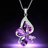 Fashionable income European and American four-leaf clover amethyst lucky necklace Godsend lucky pendant A gift of love