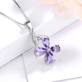 Fashionable income European and American four-leaf clover amethyst lucky necklace Godsend lucky pendant A gift of love