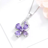 Fashionable income European and American four-leaf clover amethyst lucky necklace Godsend lucky pendant A gift of love