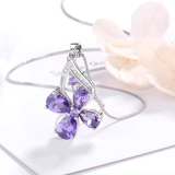 Fashionable income European and American four-leaf clover amethyst lucky necklace Godsend lucky pendant A gift of love