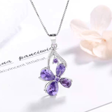 Fashionable income European and American four-leaf clover amethyst lucky necklace Godsend lucky pendant A gift of love